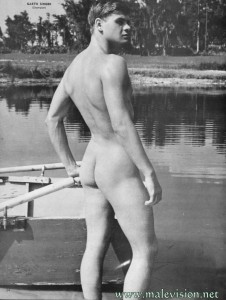 Sweet boy naked near the river